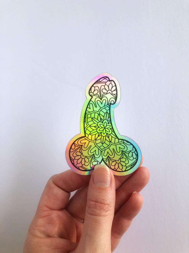 Mandala Penis Holographic Sticker