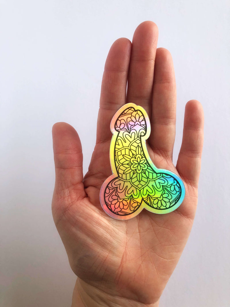Mandala Penis Holographic Sticker